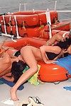 Kinky lesbian Kaylani Lei with girlfriends are in the open sea having the nasty licking