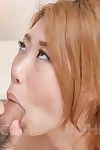 Turned on Asian babe Kanako Kimura gets cum all over her face after giving head