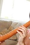 Dana DeArmond in boots gets fucked in the arse and plays with veggies later deepthroat