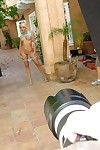 Behind the scenes with nude willowy blonde instance Jana Cova posing undressed on camera