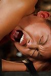 Asian cutie Alina Li feels tiny front bumpers suffer painful clamping and stretching