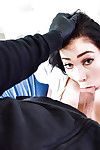 Infant dark brown Aria Alexander forced to swallow and fuck cock by masked gentleman
