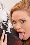 Insatiable and spectacular blonde Victoria Swapper is licking her models foot fingers indoors