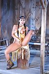 Glamorous ethnic pretty Cherokee location showing her diminutive tits and big bubble waste