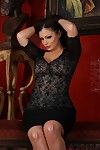 Curvaceous big titted heartbreaker Aria Giovanni pulls down her pink strings