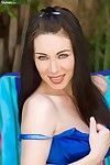 Blue eyed brunette hair Rayveness removes her panties then gives a close-up of her wet crack and uses sex toy