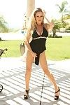 Eye-popping golden-haired Dyanna Lauren with want legs and massive breasts gets nailed at the poolside