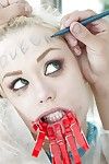Slutty teen Blonde Asche hollywood gefickt in demütigend bondage