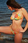 este Sacanagem e Incrível solo Babe no biquini é mostrando ela natural mamas no o Praia