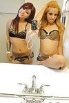 lesbijki z firma dupy Madeline Monroe i чоле Starr wziąć lustro selfie