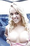 Smiley blonde babe Alexis Monroe flashing her nice tits and tempting ass