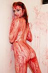 น่ารังเกียจ กุหลาบ lidikay สร้าง เป็ ทำงาน ของ งานศิลปะ กับ เธอ sensual ถูกกระตุ้นทางเพศโดย เปลือยกายวาด แกล้งทำ