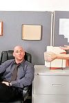 Big titted MILF Shay Sights in red blouse and black dress gets slam fucked in the office