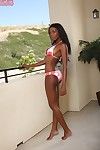 Ebony teen babe Monica Foster loves spreading her legs in a bikini