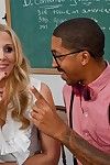 Black male fully filling the dripping wet vagina of the big titted professor Julia Ann