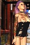Tatuato punk toon in un abito