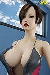 Babe with big tits in the office at enjoy 3d porn