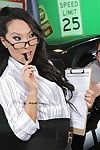 Awesome Oriental pornstar in glasses Asa Akira makes a skillful oral play
