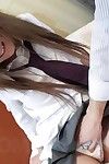 That malicious Eastern dear Ai Javhd is group-fucked during wearing hot school uniform and her fur pie is total