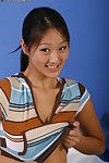 Little eastern sweetheart Evelyn Lin benefits from undressed and uses yellow sextoy to fuck her unyielding skinhead cunt