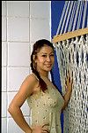 Japanese number 1 timer Valerie undressing to stroke in braided pigtails