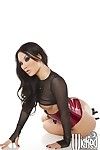 Oriental darling with massive milk shakes Asa Akira looks enticing in intimidating sexy pants with singletail in hands