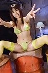 sexy intryguje подрешетный ciemny włosy japoński Hina токисака cieszy w Dając A lepki kierownik dla wideo kamery